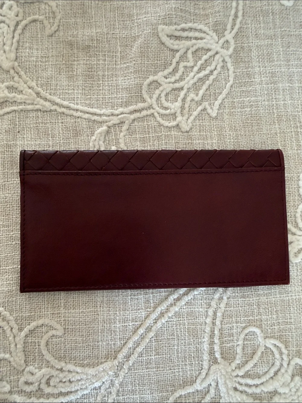 Etienne Aigner Vtg Brown/Burgundy Soft Leather Slim Bifold Cover For  Checkbook